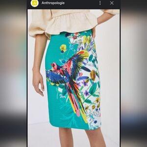 MAEVE teal bird skirt